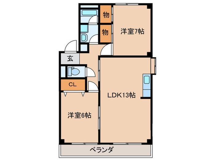 パークヴィラ五才美(2LDK/1階)の間取り写真