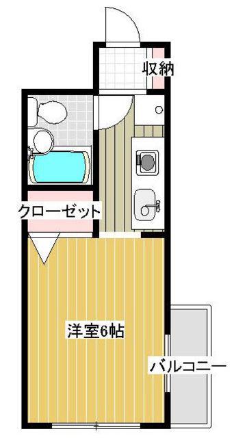 レイルビル(1K/2階)の間取り写真