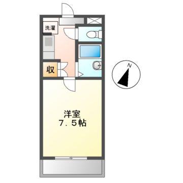 ロイヤルリング(1K/6階)の間取り写真