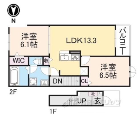 KT南丹(2LDK/2階)の間取り写真