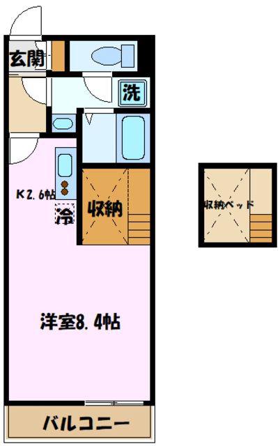 小田急小田原線 愛甲石田駅 徒歩3分 3階建 築6年(ワンルーム/1階)の間取り写真