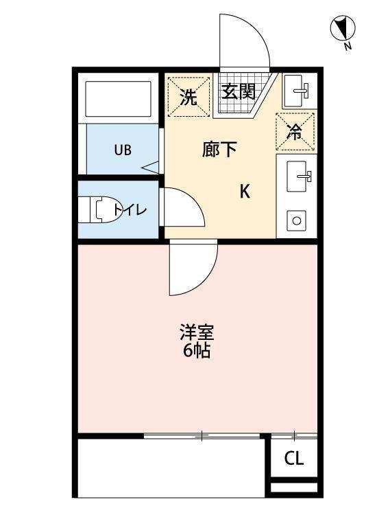 BLUETERRACE松戸(1K/2階)の間取り写真