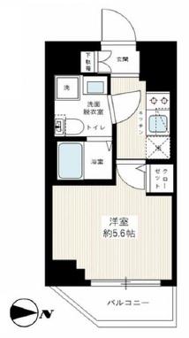 イアース横濱赤門町(1K/4階)の間取り写真