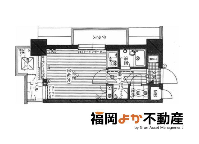 朝日プラザ博多IV(1K/12階)の間取り写真
