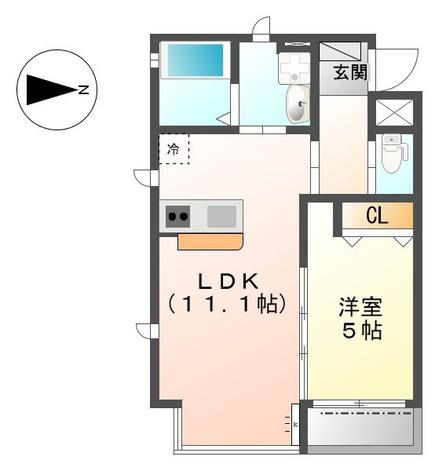 エスト ソレイユ(1LDK/3階)の間取り写真