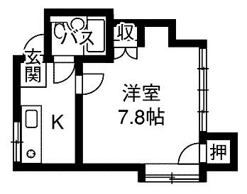 メゾンプーラヴィ(1K/2階)の間取り写真