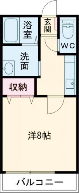 レトア伏石(1K/1階)の間取り写真