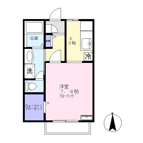 つばさハイツ(1K/2階)の間取り写真