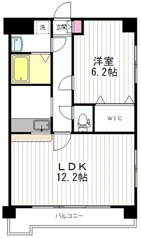 パルメゾン北仙台(1LDK/7階)の間取り写真
