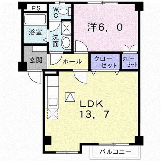 サニ-ガーデンハイツA(1LDK/1階)の間取り写真