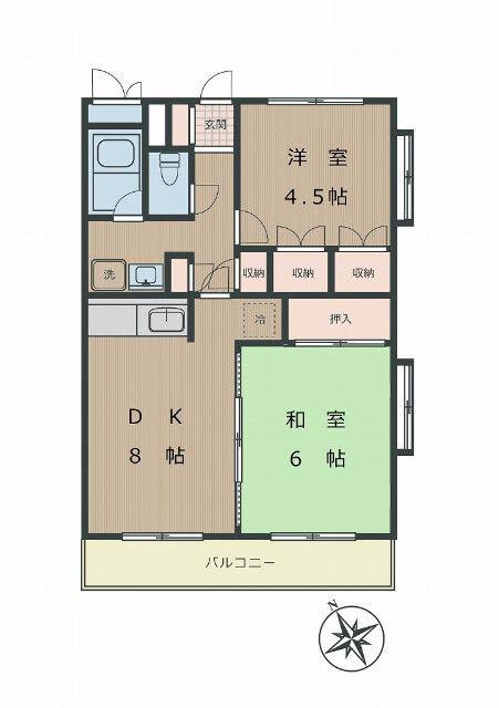 ドミシル池袋(2DK/3階)の間取り写真