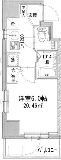 K YOKOHAMA(1K/8階)の間取り写真
