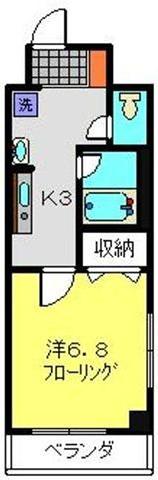 グランディール・横濱(1K/3階)の間取り写真