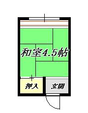 信川マンション(ワンルーム/2階)の間取り写真