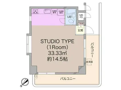 ダイアパレス三軒茶屋(ワンルーム/3階)の間取り写真