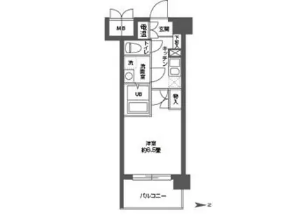 CASSIA高井田 ノース COURT(1K/9階)の間取り写真