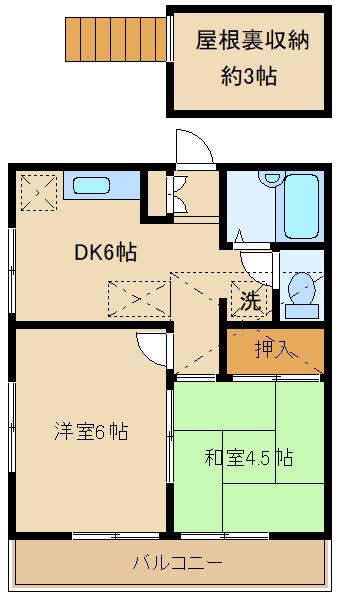 サニーハウス(2DK/2階)の間取り写真