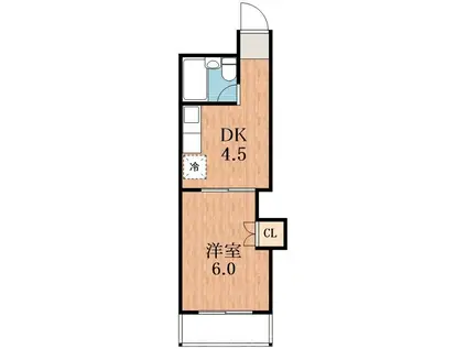 グランドルナ(1DK/4階)の間取り写真