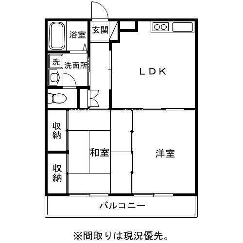 ゆとり98(2LDK/6階)の間取り写真