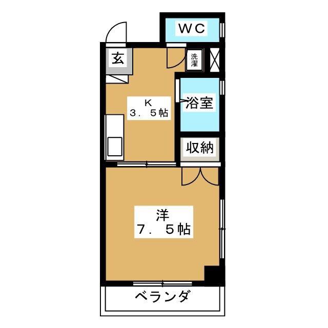 ピソエスタシオン(1K/3階)の間取り写真