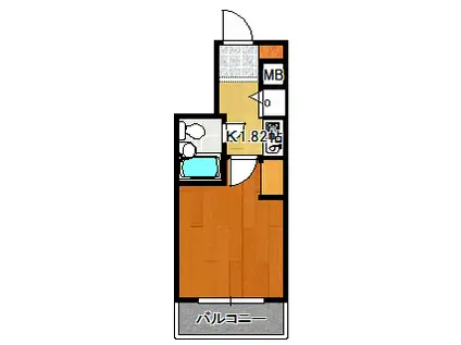 新丸子ダイカンプラザCITYII(1K/4階)の間取り写真