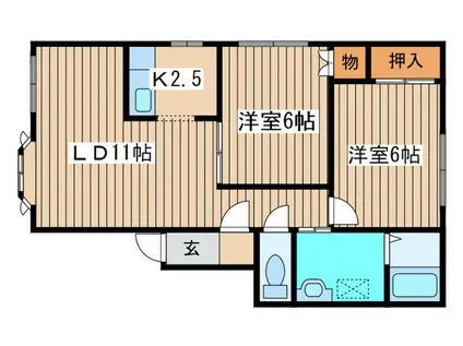 第2藤見ハイツ(2LDK/2階)の間取り写真