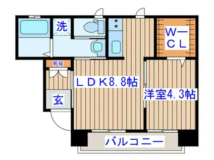エスワンホ-ムおだわら(1LDK/2階)の間取り写真
