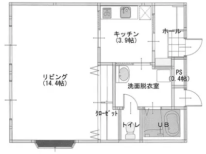 GRACE(1K/1階)の間取り写真