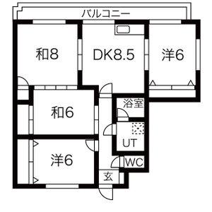 オークランド紫竹(4DK/2階)の間取り写真
