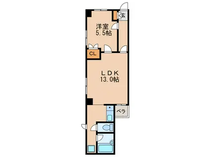 サンシティ瓦町(1LDK/3階)の間取り写真