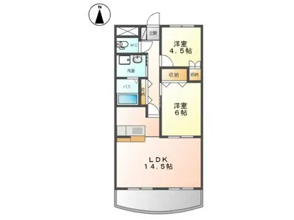 ファミーユ(2LDK/2階)の間取り写真