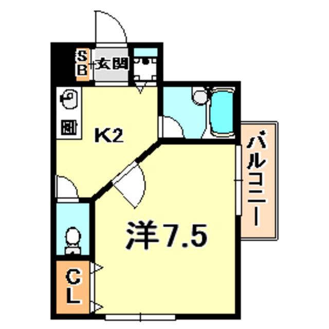 マンション王子(1K/1階)の間取り写真
