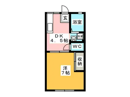 富士ハイツ(1DK/1階)の間取り写真
