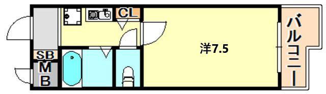 エストレーラ五色山(1K/2階)の間取り写真