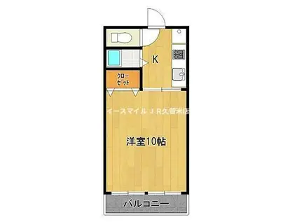エトランゼIII(1K/1階)の間取り写真
