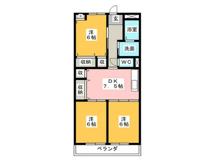 エクセレンス(3DK/2階)の間取り写真