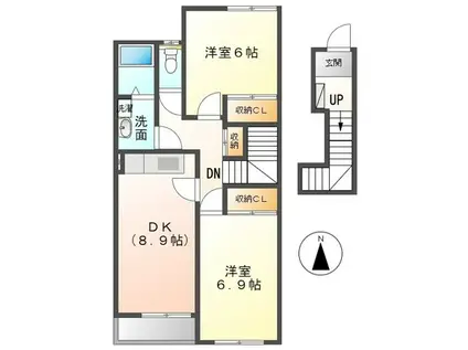 ハイツ樹々I(1LDK/1階)の間取り写真