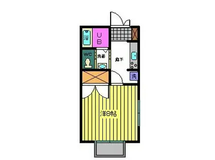 あっとほーむ若葉(1K/1階)の間取り写真