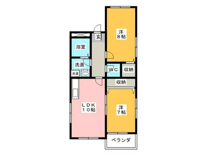 レアールカーサK(2LDK/2階)の間取り写真