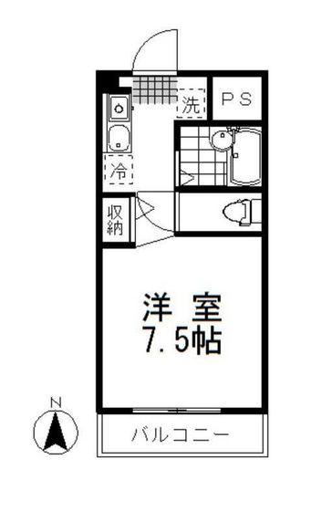 吉原広瀬町マンション(ワンルーム/4階)の間取り写真