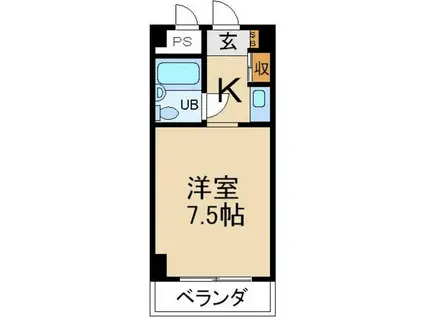 カサエスペランサ(1K/3階)の間取り写真