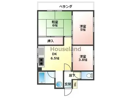 マグノリア(1LDK/1階)の間取り写真