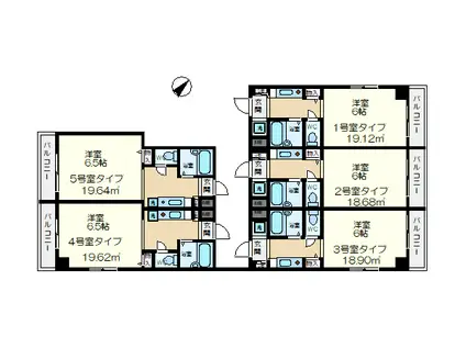 サンハウス王子公園(1K/4階)の間取り写真