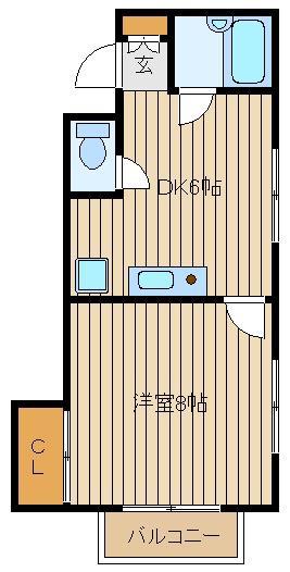 エクセル毛利(1DK/1階)の間取り写真