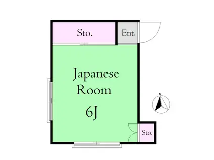 山田荘B(ワンルーム/2階)の間取り写真