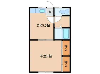 村田反町16AP(1DK/1階)の間取り写真