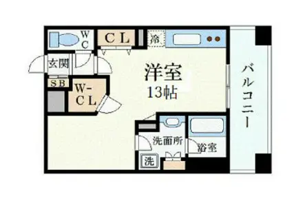 プレジール三ノ宮(1K/2階)の間取り写真
