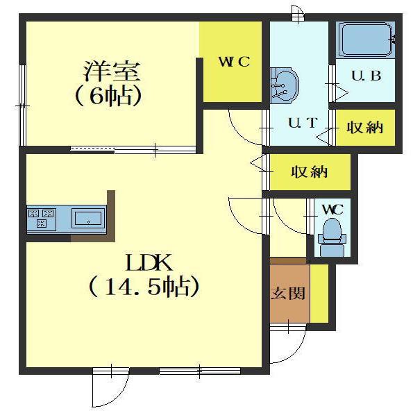 MAISON DE M(1LDK/1階)の間取り写真
