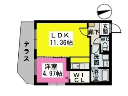 ヴィラジャスミン(1LDK/2階)の間取り写真