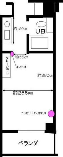 ビィ・シンク(1K/4階)の間取り写真